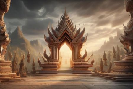 Thailand's Gate of Time Dimension door Thai Hell magic circle door Thai heaven Thai style house inside a heavenly Thai castle