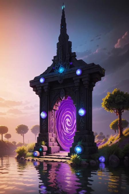 Nether Portal, portal, stargate, gateway, purple glow,  