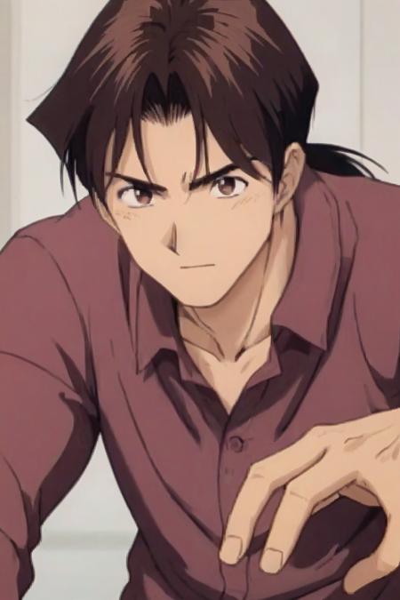 Kintaro Oe brown hair ponytail brown eyes