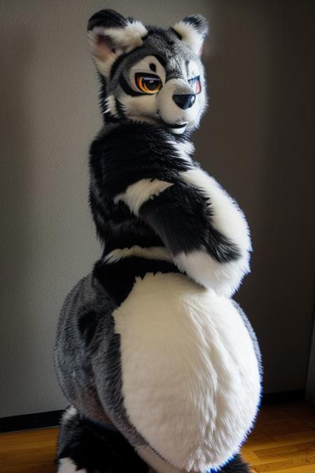 Realistic female wolf fursuit big tittys and big ass