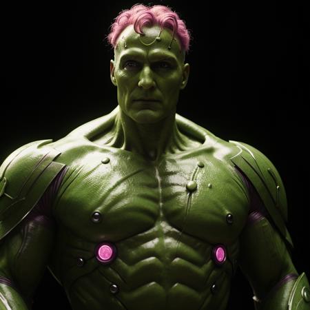 cinematic film still of  <lora:Brainiac SD1.5:1.2>
Brainiac a woman with pink hair and a green costume, shallow depth of field, vignette, highly detailed, high budget, bokeh, cinemascope, moody, epic, gorgeous, film grain, grainy