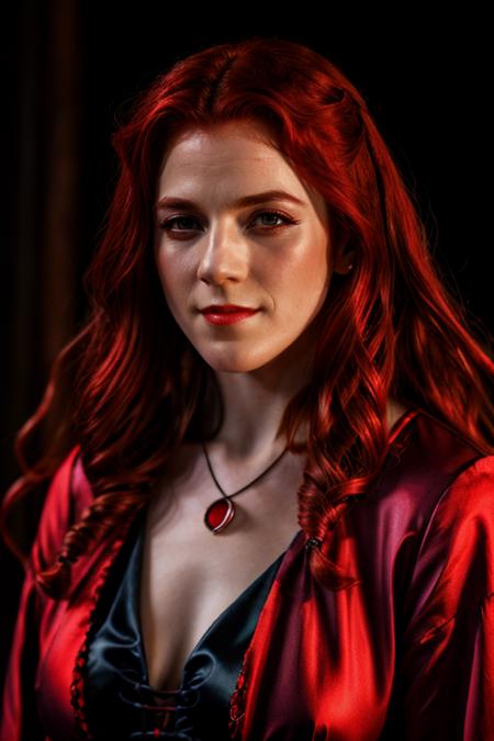 dracula costume ,  ocean , night <lora:Rose_Leslie:1> masterpiece, best quality, detailed face, a mature r1873l, 1girl, solo, red hair,