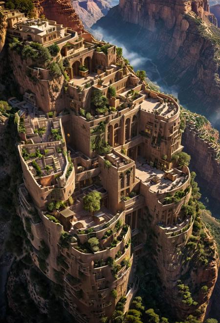 (The colonial city of the future, in the mist-filled Grand Canyon, on an unknown Earth-like planet, 2 moon on sky, Spaceship flight connects colonies, waterfulls:1.3), (Machu Picchu, a mountain settlement, incredibly spectacular:1.2), (Mario Botta:1.3), (avant-garde, future, reality, science fiction, photorealistic), (modern architecture:1.2), 
(Large Files, Ultra Realistic, 8K, 16k, FHD, HD, VFX, Perfect, Photography, composition, Architecture Sales Photography, Architecture Competition, Ultra High Resolution, Cinematography, High Resolution Image:1.1), (dramatic lighting, direct sunlight, ray tracing, clear shadow:1.2),  (real landscape:1.1), (blurred background:1.0), (urban background, more_details) ,
ac_neg1, great lighting, clear, hillscastel, extrusionbuilding, vertical