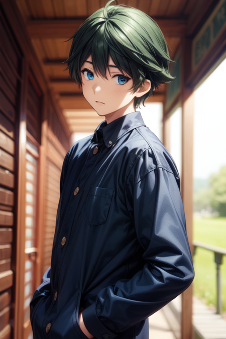 Haruhiko Ichijo, 1boy, green hair, blue eyes