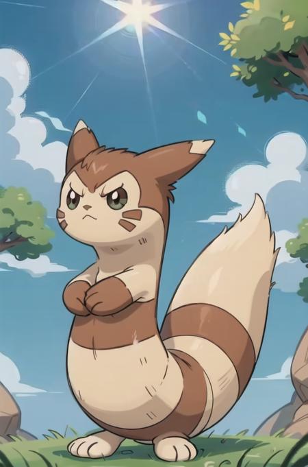 <lora:furretV1-000010:0.6>, furret,pokemon \(creature\),  pokemon, pokemon \(game\), animal, body fur, cartoon bone, pokemon \(anime\), shiny pokemon,
grass, on grass, tree, sky, sunlight, cloud, angry, :<, 1other, solo, solo focus,, (masterpiece),(best quality),extreamly delicate and beautiful,illustration,