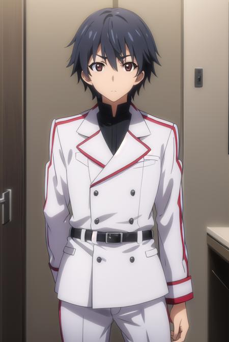 ichikaorimura, <lora:ichika orimura s2-lora-nochekaiser:1>,
ichika orimura, black hair, male focus, (brown eyes:1.3),
BREAK school uniform, belt, pants, uniform, military, military uniform,
BREAK indoors, classroom,
BREAK looking at viewer, (cowboy shot:1.5),
BREAK <lyco:GoodHands-beta2:1>, (masterpiece:1.2), best quality, high resolution, unity 8k wallpaper, (illustration:0.8), (beautiful detailed eyes:1.6), extremely detailed face, perfect lighting, extremely detailed CG, (perfect hands, perfect anatomy),