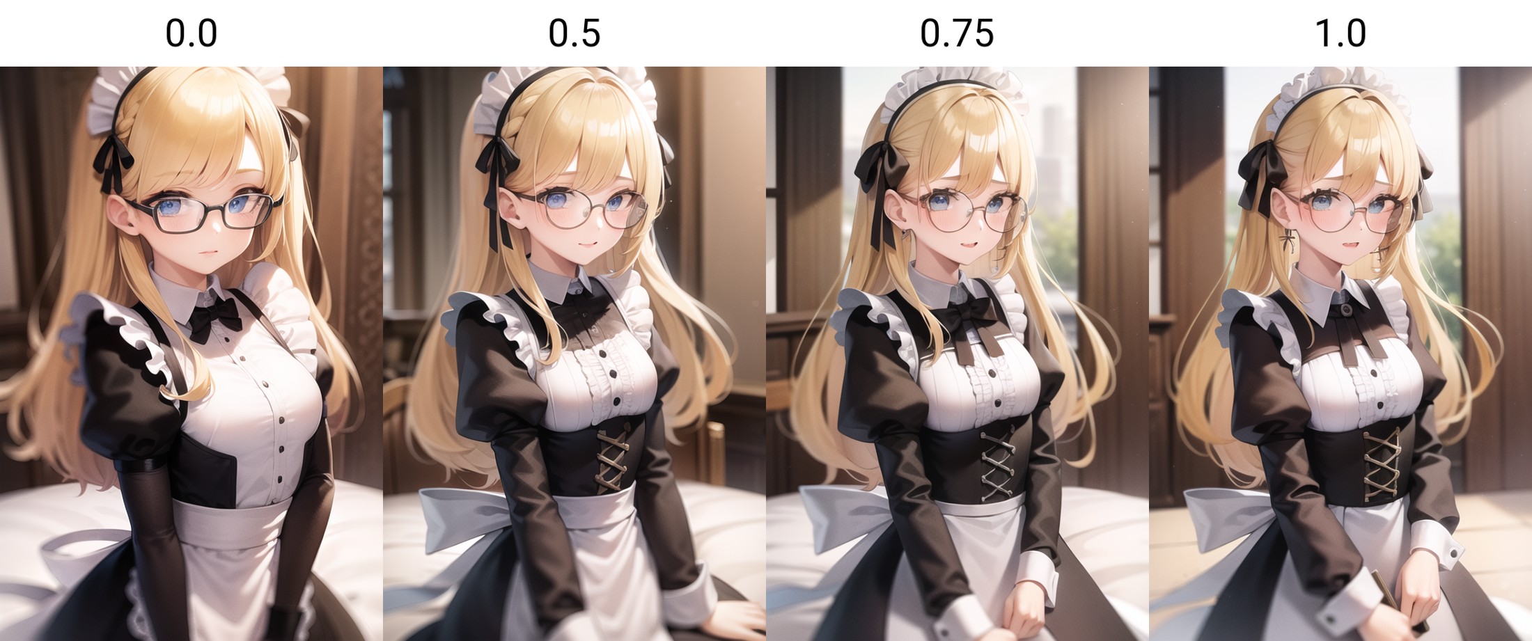 1girl, blonde hair, blue eyes, maid headdress, small breasts, 
<lora:circle-glasses_v1.1:0.0>, round-glasses, masterpiece,...