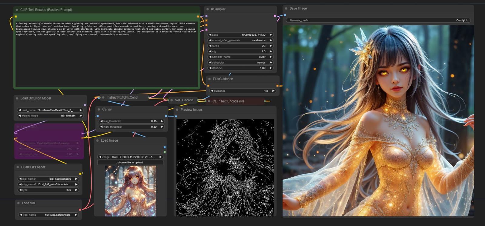 Simple workflow for FLux Model Canny