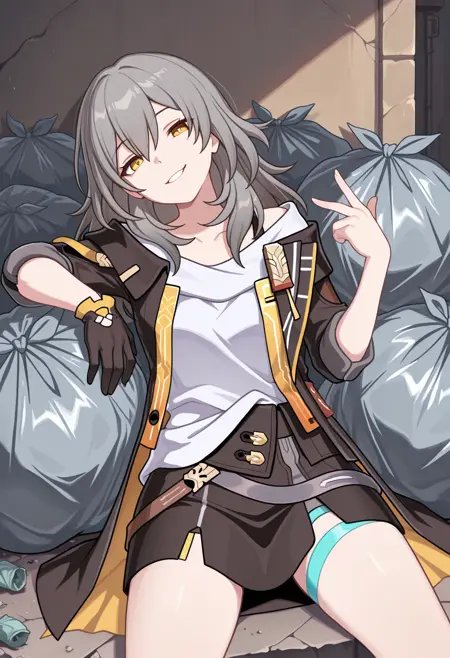 defeat on trash bag / garbage
