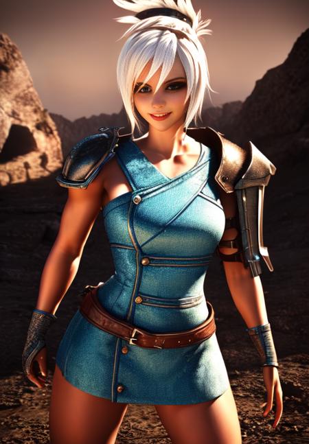 sfw, <lora:riven:0.8>, riven, 1girl, solo, smile,, (acclaimed, alluring, captivating, exciting, gorgeous, striking:1.3), hot, (highly detailed, high quality:1.3)