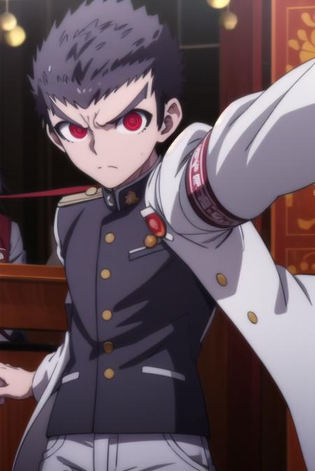 kiyotakaishimaru, <lora:kiyotaka ishimaru s1-lora-nochekaiser:1>,
kiyotaka ishimaru, short hair, bangs, black hair, (red eyes:1.3), male focus, very short hair,
BREAK long sleeves, jacket, pants, uniform, white jacket, armband, pocket, medal,
BREAK outdoors, classroom,
BREAK looking at viewer, (cowboy shot:1.5),
BREAK <lyco:GoodHands-beta2:1>, (masterpiece:1.2), best quality, high resolution, unity 8k wallpaper, (illustration:0.8), (beautiful detailed eyes:1.6), extremely detailed face, perfect lighting, extremely detailed CG, (perfect hands, perfect anatomy),