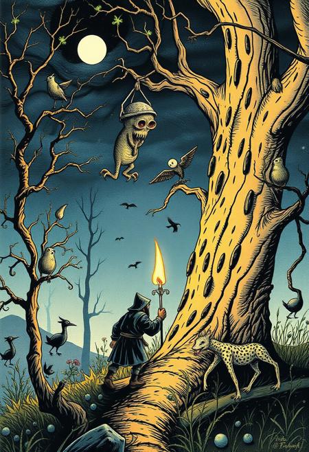 ’Twas brillig, and the slithy toves
Did gyre and gimble in the wabe:
All mimsy were the borogoves,
And the mome raths outgrabe.
“Beware the Jabberwock, my son!     
The jaws that bite, the claws that catch!
Beware the Jubjub bird, and shun
The frumious Bandersnatch!”
He took his vorpal sword in hand:
Long time the manxome foe he sought—     
So rested he by the Tumtum tree,
And stood awhile in thought.
And, as in uffish thought he stood,
The Jabberwock, with eyes of flame,
Came whiffling through the tulgey wood,     
And burbled as it came!
One, two! One, two! And through and through
The vorpal blade went snicker-snack!
He left it dead, and with its head
He went galumphing back.     
“And, hast thou slain the Jabberwock?
Come to my arms, my beamish boy!
O frabjous day! Callooh! Callay!”
He chortled in his joy.
’Twas brillig, and the slithy toves     
Did gyre and gimble in the wabe:
All mimsy were the borogoves,
And the mome raths outgrabe.