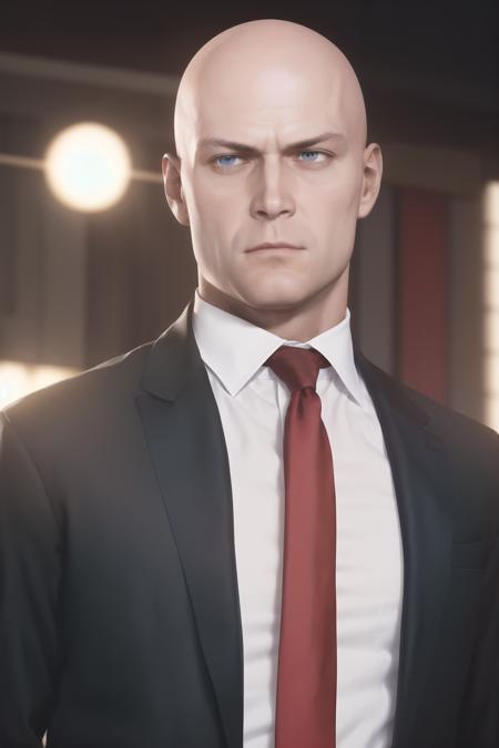 (With_no_beard:1.3),
red background behind him,
Standing at attention,
Black_suit,Black_jacket,shirt,
<lora:Agent47_hitman-KK77-V1:0.8>,Red_tie,bald Head, blue_eyes,
1 old_Man, 50yo,male,looking at viewer,(angry:1.0),
NSFW,official art,extremely detailed CG unity 8k wallpaper, perfect lighting,Colorful, Bright_Front_face_Lighting,
(masterpiece:1.0),(best_quality:1.0), ultra high res,4K,ultra-detailed,
photography, 8K, HDR, highres, absurdres:1.2, Kodak portra 400, film grain, blurry background, bokeh:1.2, lens flare, (vibrant_color:1.2)