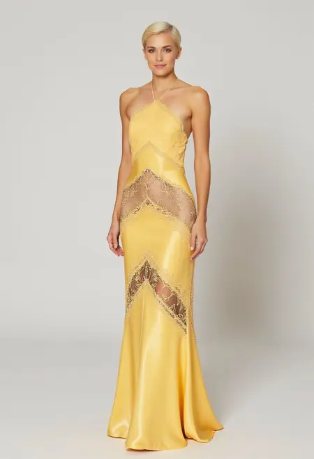 [FLUX] Sheer Lace Neckholder Dress