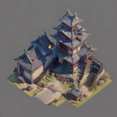 (masterpiece, top quality, best quality, official art, beautiful and aesthetic:1.2),(8k, best quality, masterpiece:1.2), CGgameminicitysw, architecture, black background, east asian architecture, (simple background:1.5), scenery, no humans, stairs, building, (isometric:1.4), wall, doorstep buildings, stairs, Chinese architecture, gujian,<lora:CGgameminicitysw_20230614181025:1>,