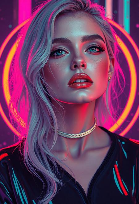 high quality design aesthetics, synth pop, detailed, pop album cover, beautiful young white woman