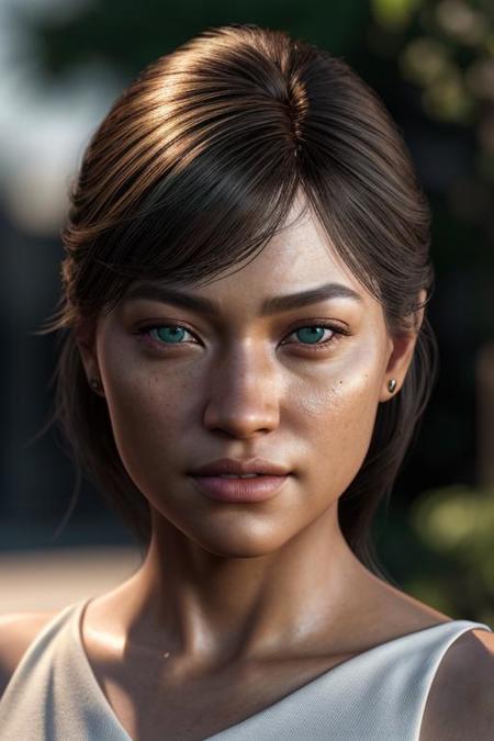 Iris Banks, Sony A7R III, Rokinon RK50M-E 85mm F1. 2. Auto-White Balance. Portrait of Iris Banks, green eyes, intricate artwork by Joaquin Sorolla, soft natural light, sunshine on her face, cinematic lighting, lumen reflections, photography, stunning environment, Hyperrealism, cgi, octane render, raytracing, Photo realism, extreme details, HDR, 8K, RTX --ar 4:7