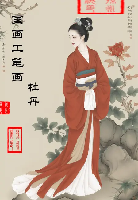 国画 Chinese Painting | 工笔画牡丹(Meticulous painting of peony)