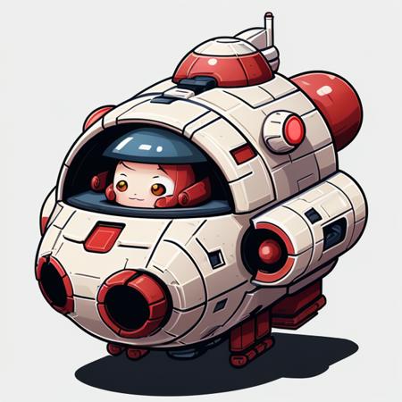 cute round red spaceship, white background <lora:CuteSpaceship:1>