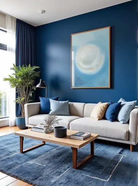 The blue interior design