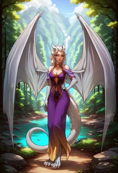 Lady Nora (Twokinds) Both Human and Dragon Form  [PONY XL] by UOC