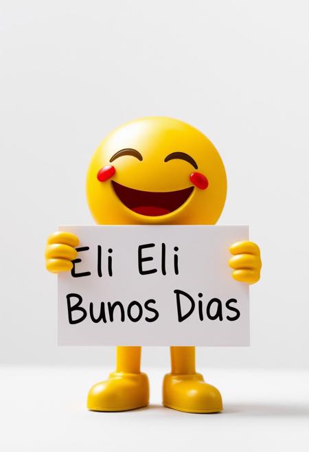 score_9, score_8_up, score_7_up  score_9, score_8_up, a laughing emoji holding a sign saying "Eli Buenos Dias"
