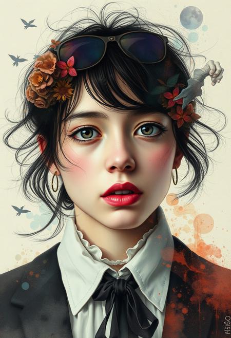 Right When I Returned, photographer, surrealism, portrait
, fantasy, magic, watercolor, ink, acrylic, double exposure,  emotional turmoil, character expression, digital art, chalk drawings, colorful designs, nostalgic atmospheres