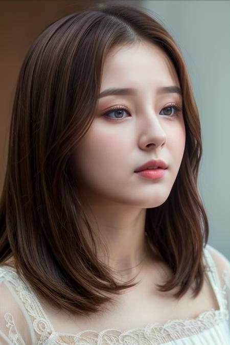 real, photoshoot, realistic, atmospheric scene, masterpiece, best quality, (detail skin texture, ultra-detailed body:1.1),cinematic light,
<lora:nancy_momoland_smf_lora_01-000004:0.9>, 1girl, nanc7mmlan0-smf, solo, brown hair, realistic, portrait, brown eyes, looking at viewer, long hair, lips, closed mouth, close-up, nose