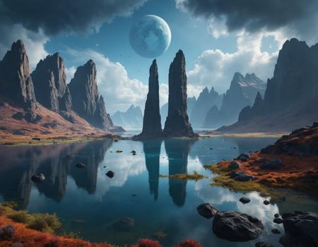 extremely detailed,landscape of an unknown planet,monolith,lake,cloudy weather,unreal engine 5,perfect composition,vibrant,rtx,hbao,, aura, <lora:Fluid Sim_CP:0.0>,fluid sim,fluid simulation,fluid simulation in houdini,background,colorful,blue,black,, condensation droplet render,, <lora:LetThereBeLight:0.0>,Beeple,atmospheric lighting,