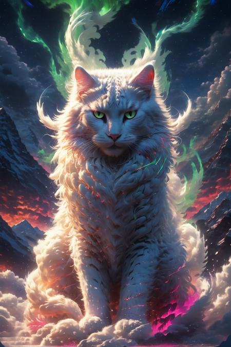 mythical beast white cat