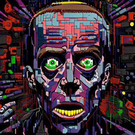 game_face a black screen featuring an pixel art image, joe biden face, in the style of david wojnarowicz, chris dyer, charles burns, neo-expressionism, retrowave, ps1 graphics, digital neo-expressionism