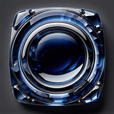 Hyper-realistic, detailed, intricate, from above Game icon: 1.6, 2d, dark-blue obsidian ring plate, monolith Stone, ring style, simple transparent background