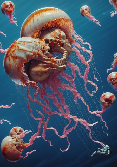 nobody escapes  jellyfish <lora:SPBNZ-v1:1> spbnz, artstyle masterpiece incarnate details