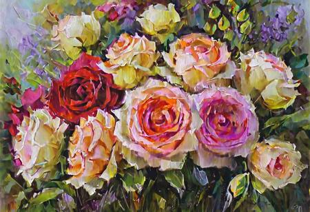 Roses - Flower of love: A stunning depiction of a bouquet of roses,
