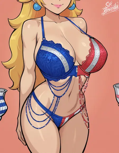 American Flag Lingerie 6 Pack (Bra, Bikini, Bralette, Slingkini) [Illustrious]