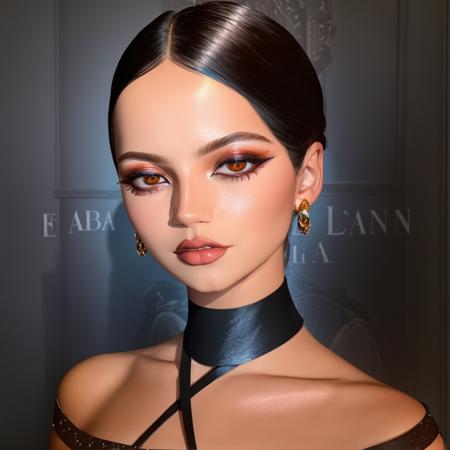 Portrait of a ((stunning)) woman  <lora:ismerced1-10_v2:1> , wearing a tight black choker, perfect face, realistic, 4K, (masterpiece), caucasian, high quality, smooth skin, ethereal,highly detailed face