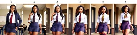 sexy african american 25 year old woman in schooluniform <lora:schooluniform:0>