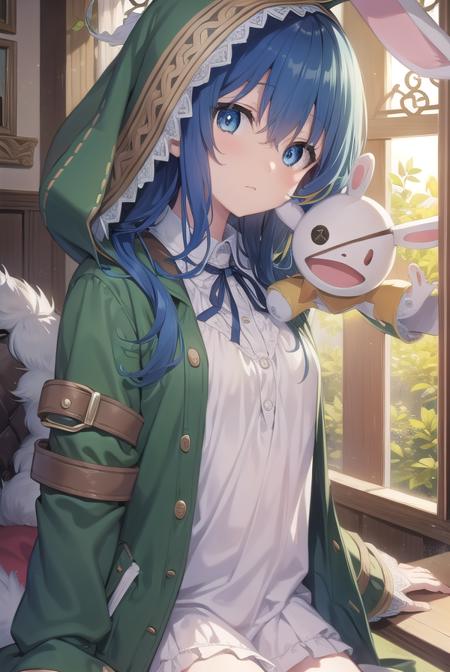 dalyoshino, <lora:yoshino-lora-nochekaiser:1>, 
yoshino, blue eyes, blue hair, long hair,
BREAK animal ears, animal hood, boots, coat, eyepatch, green footwear, hand puppet, hood, puppet, rabbit, rabbit ears, stuffed animal, stuffed toy,
BREAK looking at viewer, 
BREAK indoors,
BREAK <lyco:GoodHands-beta2:1>, (masterpiece:1.2), best quality, high resolution, unity 8k wallpaper, (illustration:0.8), (beautiful detailed eyes:1.6), extremely detailed face, perfect lighting, extremely detailed CG, (perfect hands, perfect anatomy),