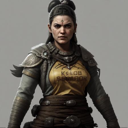 a photo of character of a 30 years old (((female))) indian samurai, award winning image, highly detailed, 16k, video game concept art, ((tk-char)),  <lora:SPBGTK-C-Enh:0.55>