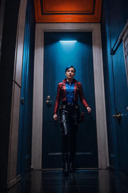 movie still, A stately female detective opened the entrance to another world, modern, classic, (sherlock, London:0.8), sci-fi, outer space, bigbang, hyperpunk scene with dark red and blue details, door, (low angle:1.3), (epic:1.1)
<lora:epiCRealLife1>
<lora:epiCRealismHelper:1>