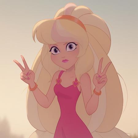 1girl, solo, Aphrodite, big hair, long hair, blonde hair, lipstick, dress