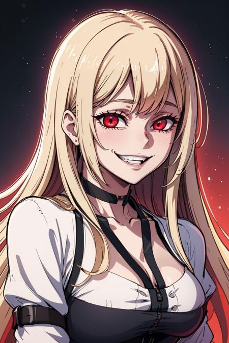 ((Masterpiece, best quality)), edgQuality,
solo,1girl,edgGesugao,sadistic smile, long hair, bangs, grin, evil smile,edgGesugao facial expression <lora:edgGesugao:1>
Blonde Nadia with sunglasses and a choker
 <lora:Ultimate_Nadia:0.5>