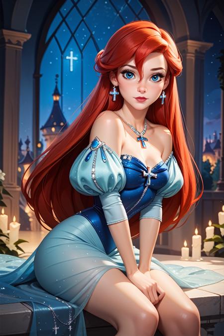 DisneyAriel, 1girl, red hair, blue eyes, long hair DisneyAriel, 1girl, red hair, blue eyes, long hair,mermaid, mermaid tail