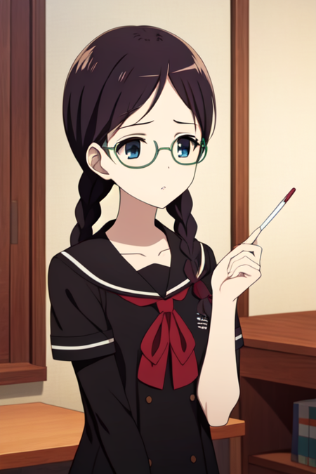 kakinumasayuri glasses twin braids