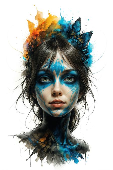 mysterious silhouette glowing woman, by Minjae Lee, Carne Griffiths, Emily Kell, Steve McCurry, Geoffroy Thoorens, Aaron Horkey, Jordan Grimmer, Greg Rutkowski, amazing depth, double exposure, surreal, geometric patterns, intricately detailed, bokeh,  perfect balanced, deep fine borders, artistic photorealism , smooth,  great masterwork by head of prompt engineering   <lora:add-detail-xl:2>  <lora:xl_shuimo:0.7> ink wash painting <lora:Cute_Drawing:0.55>  <lora:hyperkraximalism_v1-1:0.25>