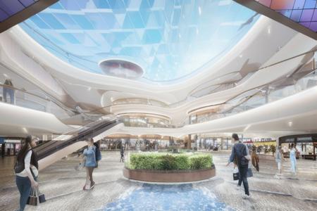 (masterpiece),(high quality), best quality, real,(realistic), super detailed, (full detail),(4k),8k, atrium, interior design of shoppingmall, LED screen, people, sunroof, sunlight <lora:shoppingmall-atrium:1>