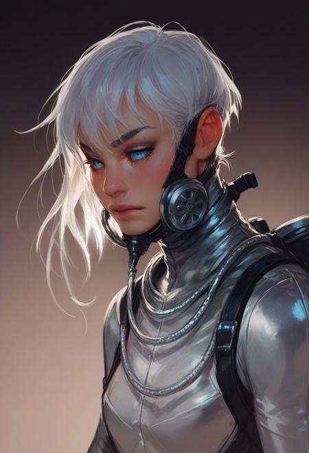 score_9, score_8_up, score_8, score_7_up, score_7, score_6_up, score_6, score_5_up, Score_5, a young man in a silver bodysuit, diamond pattern, grid pattern, silver boots, silver gloves, desert in background, cosmic sky, short white hair, blue eyes, blue sclera, ((wide shot)), ((far angle)), ((whole body)),