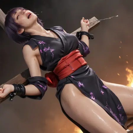 Ninja girl with purple hair