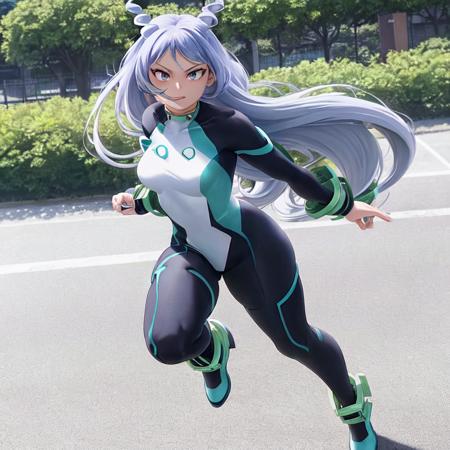 masterpiece, detailed, park background, woman, (mature female:1.4), 1girl, (full body), nejire, black outline, nose, (perfect hands), perfect face, (blue eyes), very long hair, standing