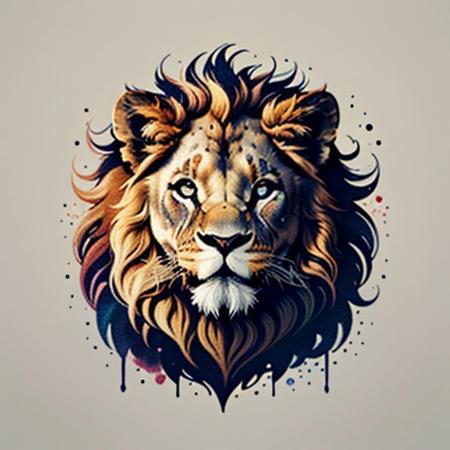 detailed illustration of a cute baby lion, vintage t-shirt design, fantastic flower splashes pastel colors, 3D vector art, cute, original, fantasy art, watercolor effect, character driven, High quality, RAW, detailed, volumetric light, dramatic lighting, backlight, plan background, tshirt design, simple background, flat background